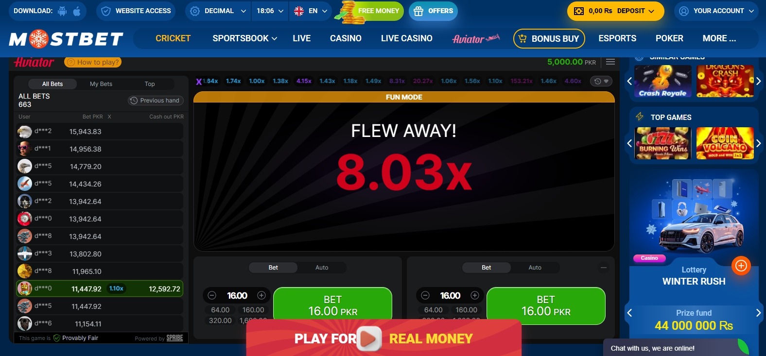 Mostbet Aviator game Pakistan